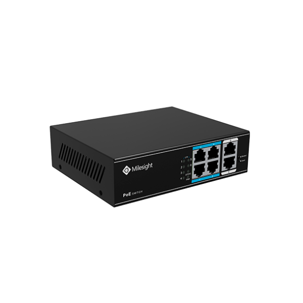 Billede af Milesight PoE switch, 4 x PoE, 2 x uplink, 60w