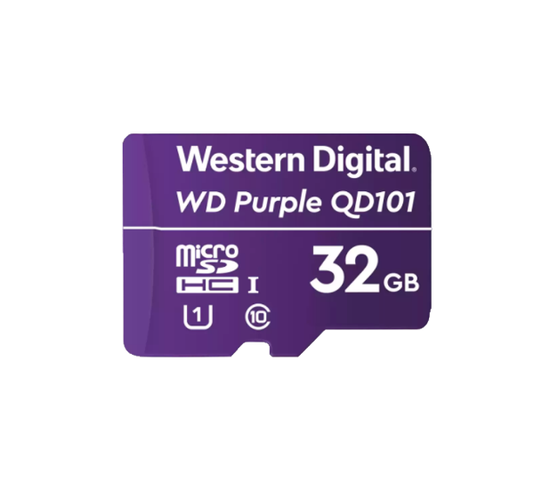 Billede af 32GB WD Purple Micro SDHC kort til videoovervågning