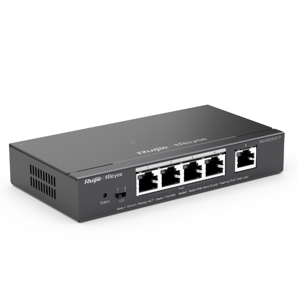 Billede af Reyee PoE 4+1 CH Switch med cloud, 54W PoE, 10/100/1000