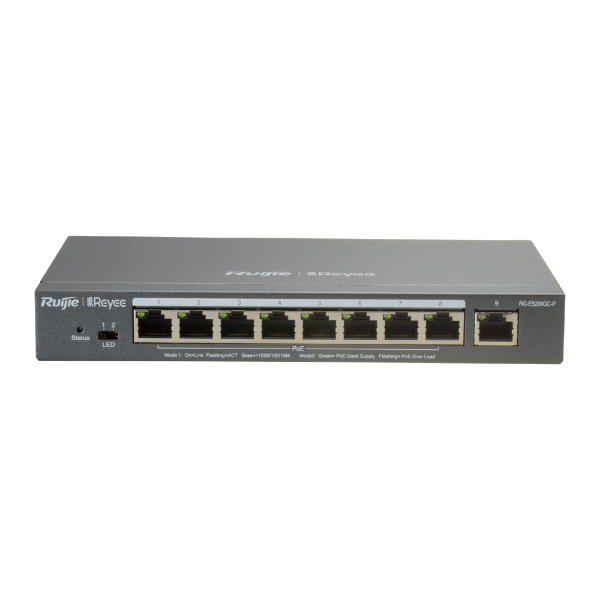 Billede af Reyee PoE 8+1 CH Switch med cloud, 120W PoE, 10/100/1000