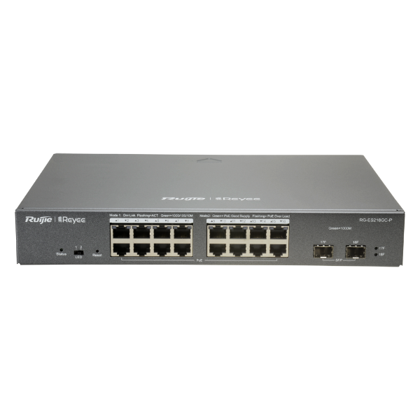 Billede af Reyee PoE 16 x PoE + 2 x SFP CH Switch, PoE, 240W, 10/100/1000, med cloud