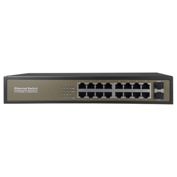 Billede af 16 ports switch,16x RJ45 + 2x SFP Uplink, 10/100/1000