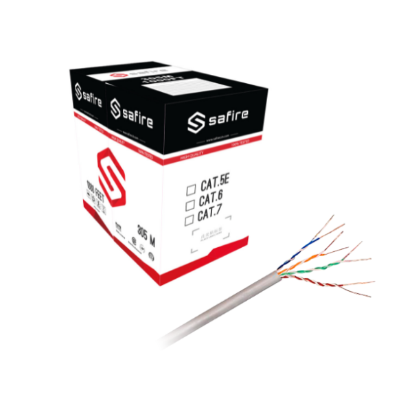 Billede af CAT6 UTP, cat 6, 24AWG, LSZH, CCA, Eca, CE, 305m, grå