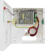 Billede af Metalskab med PSU og plads til 7 A batteri. 13,8V/2A/7Ah buffer, switch mode power supply unit