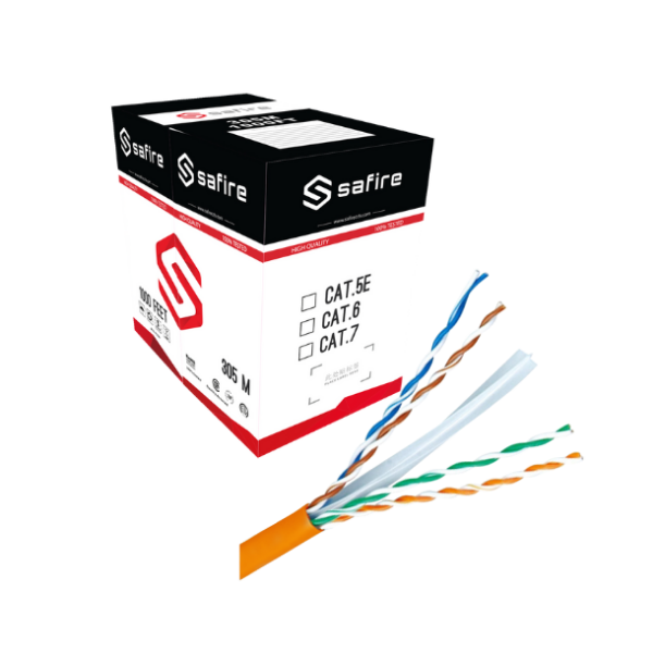 Billede af CAT6E U/UTP, cat 6, 24AWG, LSZH, 100% Cu, Eca, CE, 305m - Orange